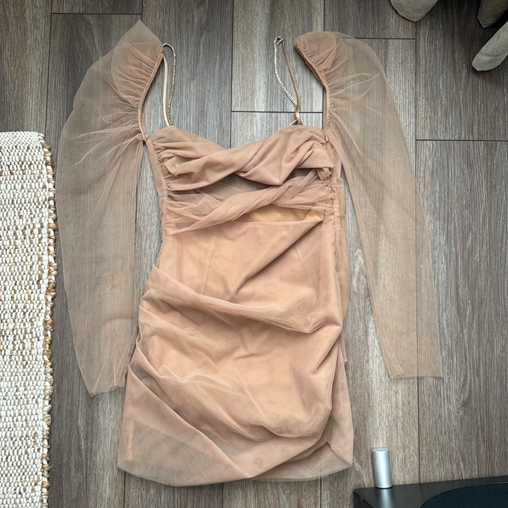 The Bar twist mini dress in champagne size 6 worn once